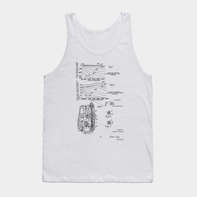 Control Mechanism for Adjusting the Fuel Engine Vintage Patent Hand Drawing Tank Top by TheYoungDesigns